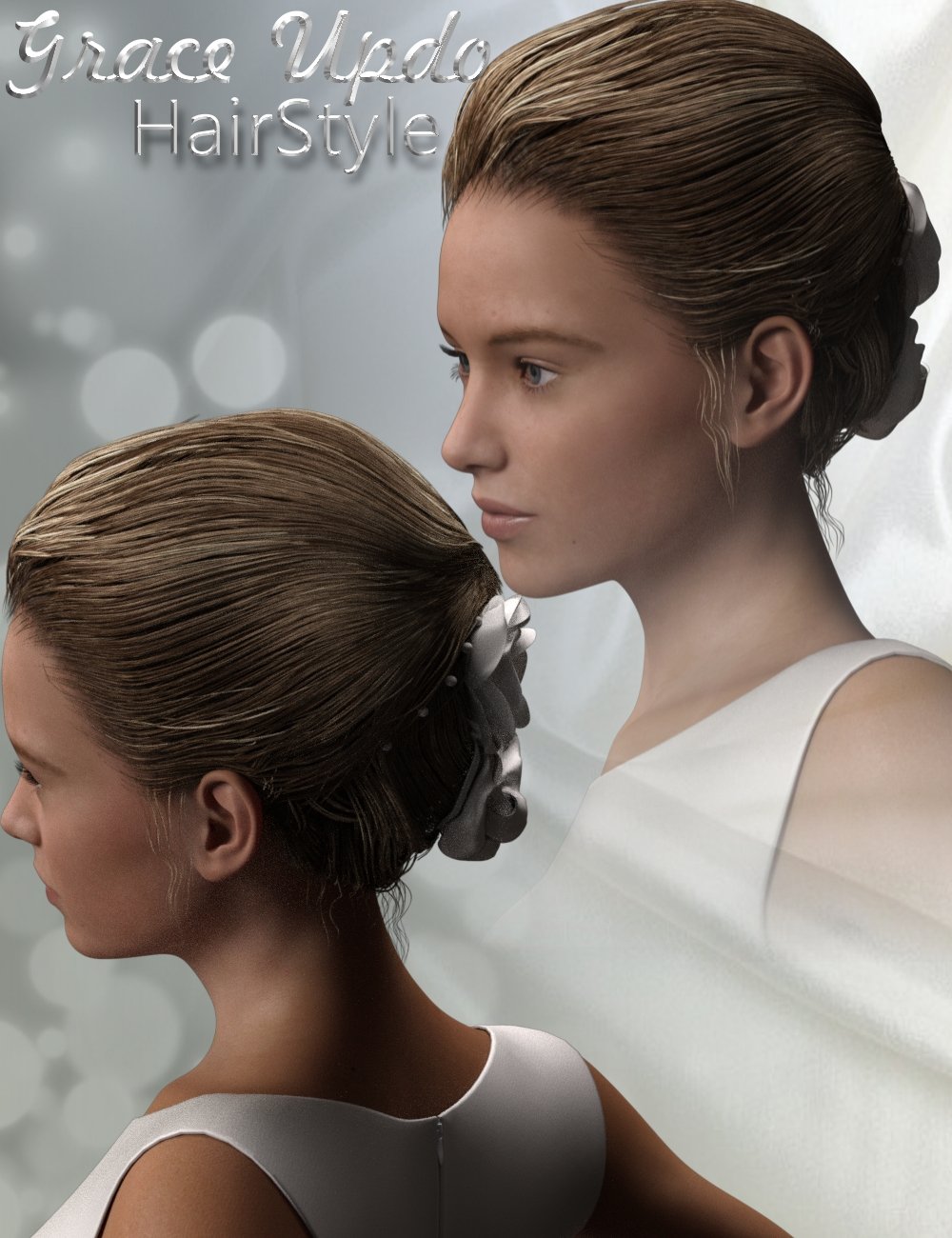 Grace Updo HairStyle for Genesis 3 Female(s) by: Neftis3D, 3D Models by Daz 3D