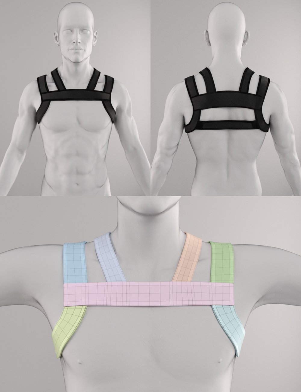 Shimuzu's Blackguard: 3 Harnesses for Genesis 3 Male Shimuzu's Blackguard: 3 Harnesses for Genesis 3 Male by: Shimuzu, 3D Models by Daz 3D