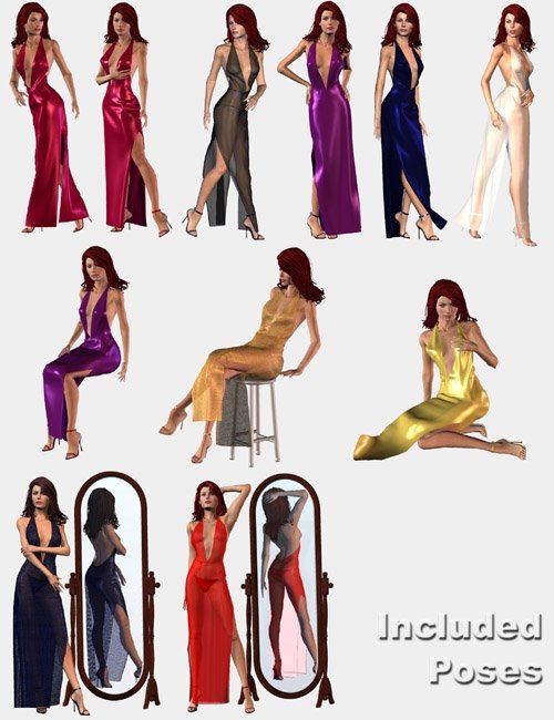 Dynamic Glamour: Halter Gown Set for IV & GV by: Jim Burton, 3D Models by Daz 3D