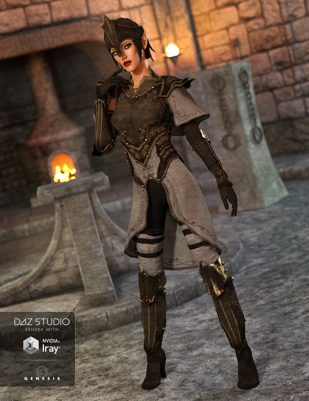Elven Knight Armor Female Textures Elven Knight Armor Female Textures by: DirtyFairy, 3D Models by Daz 3D