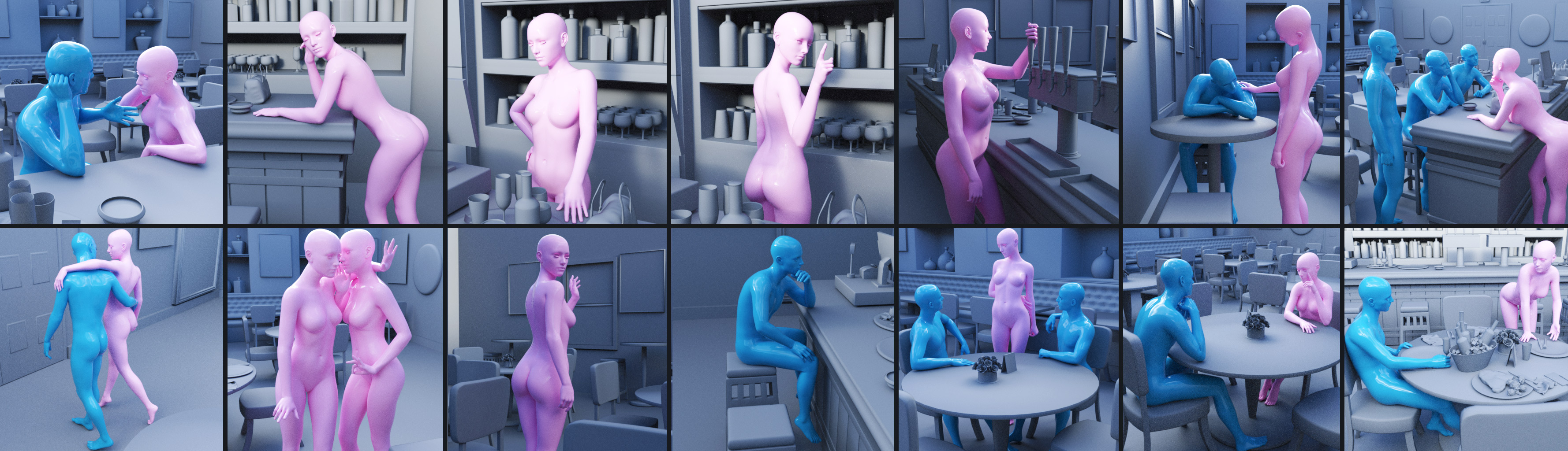 i13 Foxy Lounge Pose Collection by: ironman13, 3D Models by Daz 3D
