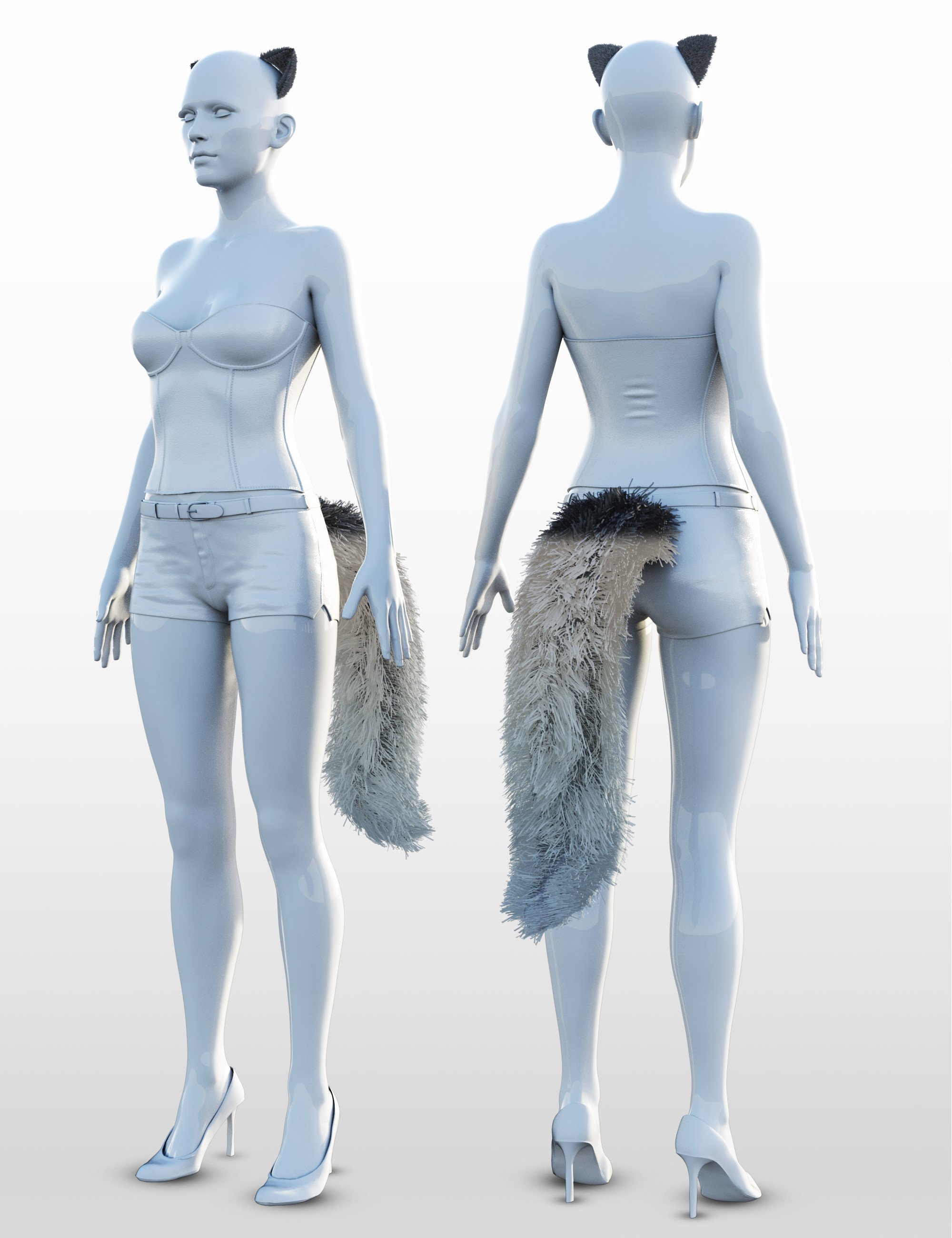 i13 Foxy Outfit for the Genesis 3 Female(s) by: ironman13, 3D Models by Daz 3D