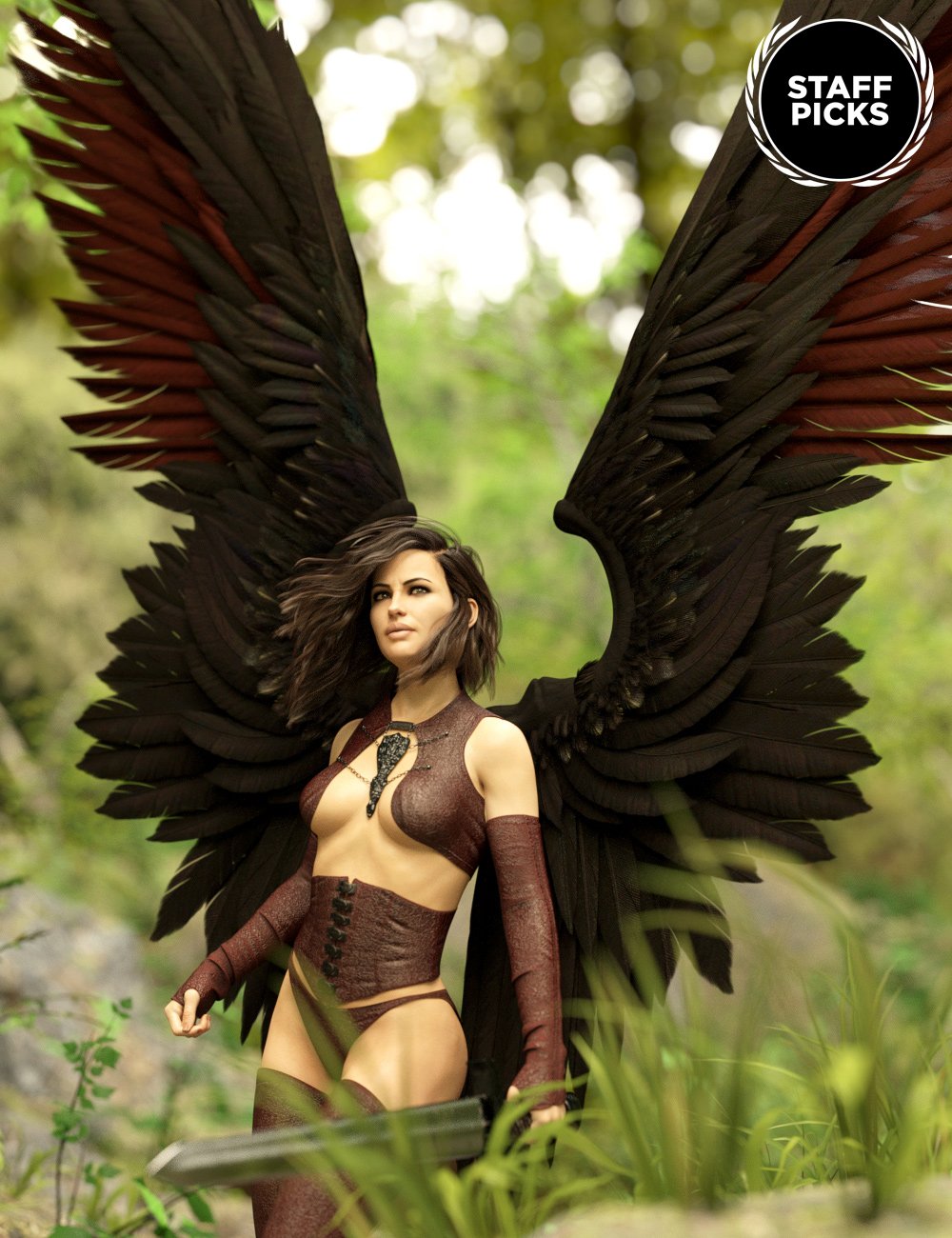 Morning Star Wings for Genesis 3 and 8 Female(s) by: Anna BenjaminMada, 3D Models by Daz 3D