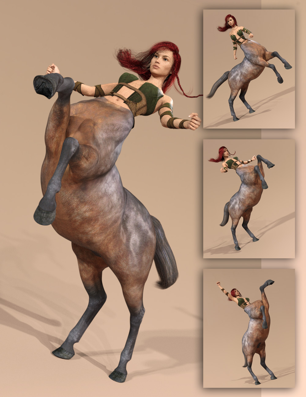 Essential Poses for Centaur 7 Female by: RiverSoft Art, 3D Models by Daz 3D