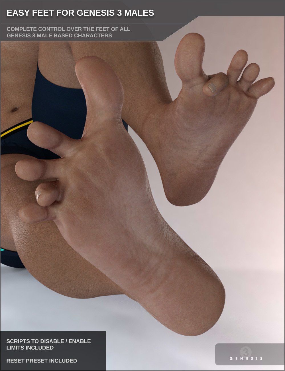 Easy Feet for Genesis 3 Male(s) Easy Feet for Genesis 3 Male(s) by: SF-Design, 3D Models by Daz 3D