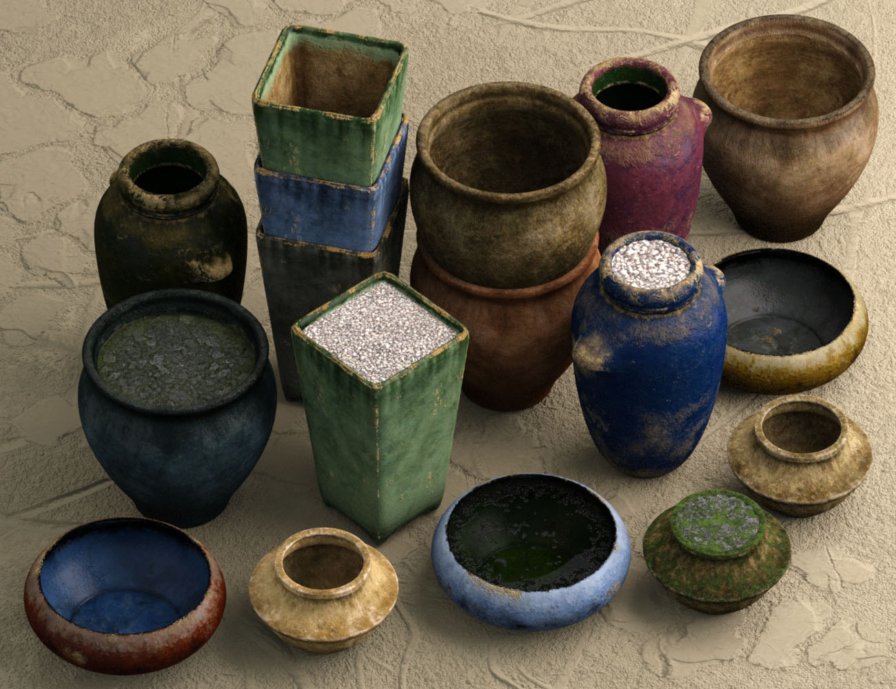 Garden Pottery by: vikike176, 3D Models by Daz 3D