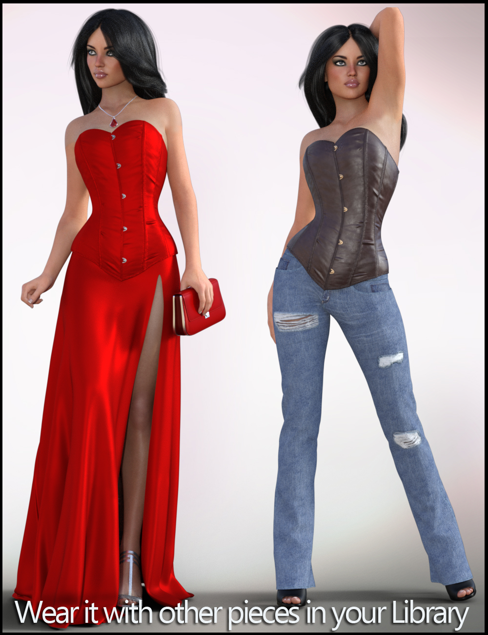 Steel Boned Corset for Genesis 3 Female(s) by: Nikisatez, 3D Models by Daz 3D