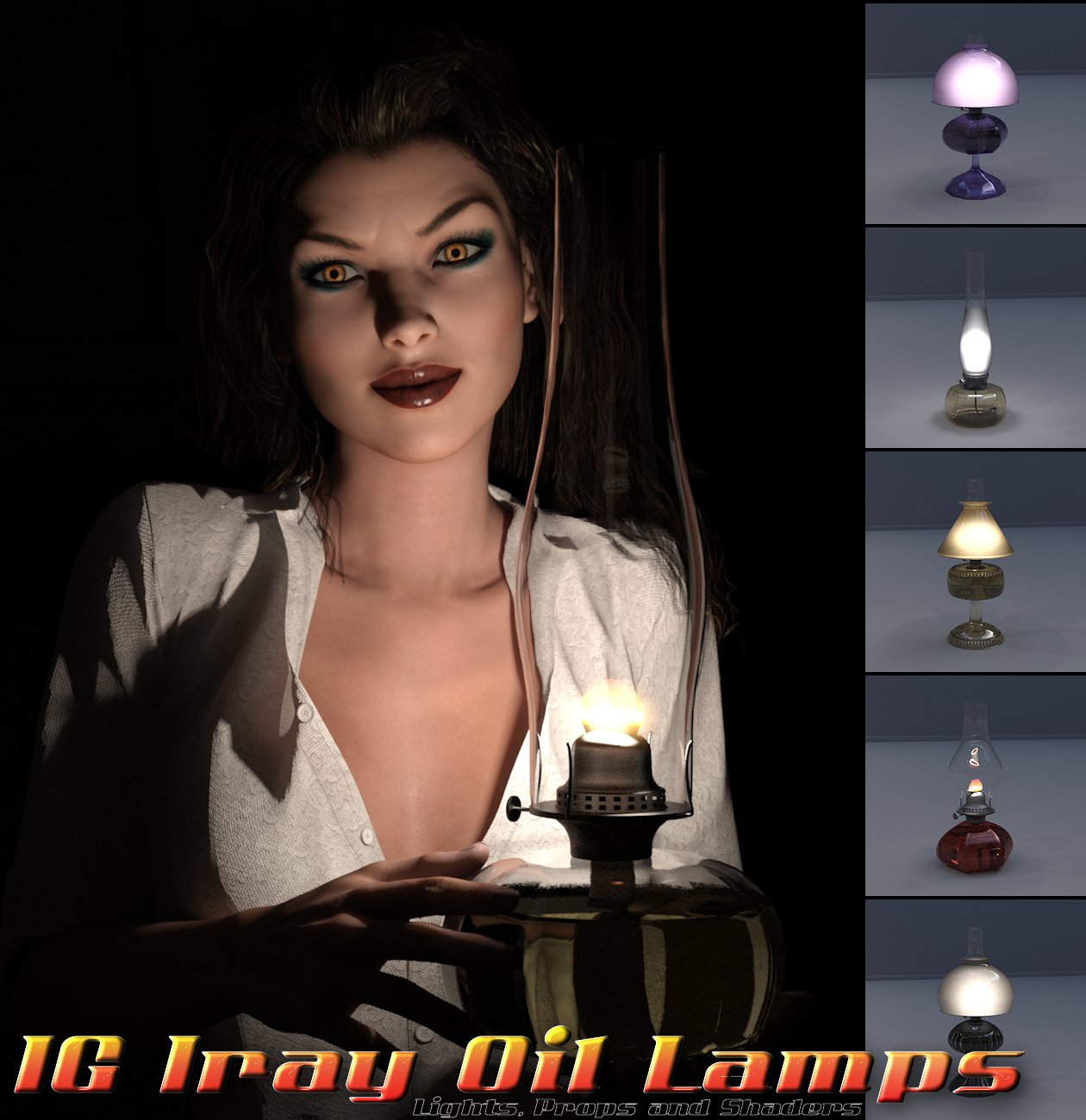 IG Iray Oil Lamps IG Iray Oil Lamps by: IDG DesignsInaneGlory, 3D Models by Daz 3D