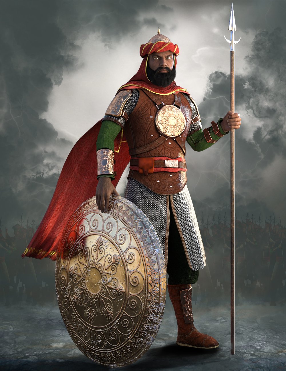 Tus - Persian Warrior Outfit for Genesis 3 Male(s) by: Meshitup, 3D Models by Daz 3D