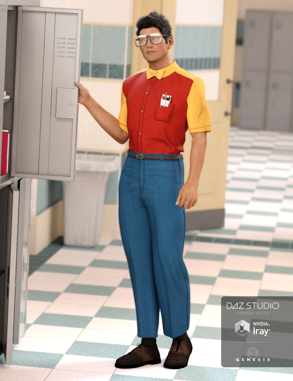 Nerdy Guy Outfit Textures by: , 3D Models by Daz 3D