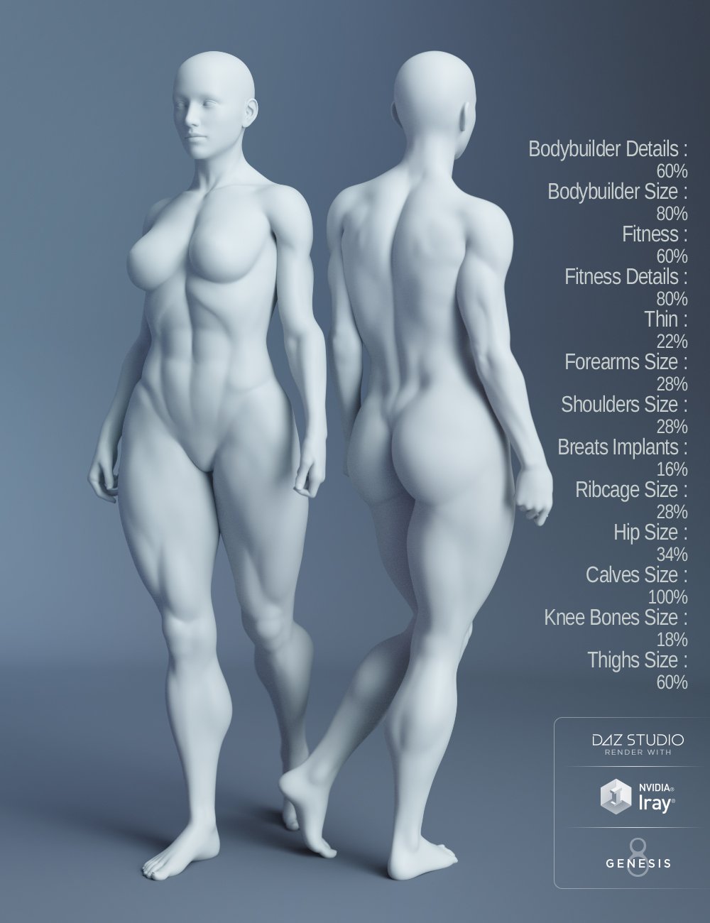 Genesis 8 Female Body Morphs by: , 3D Models by Daz 3D
