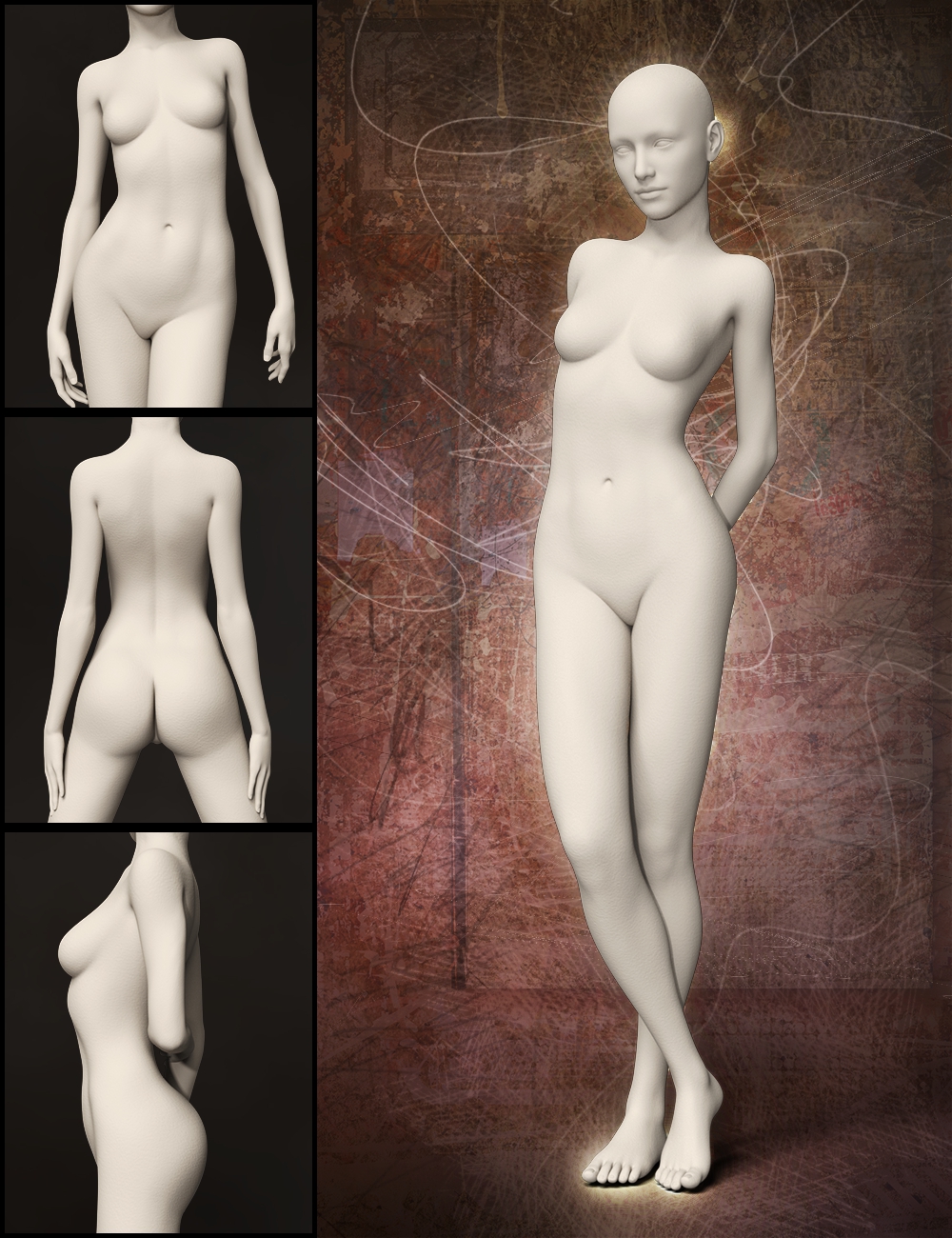 Distinctive HD Faces and Bodies for Genesis 3 Female by: Lyoness, 3D Models by Daz 3D