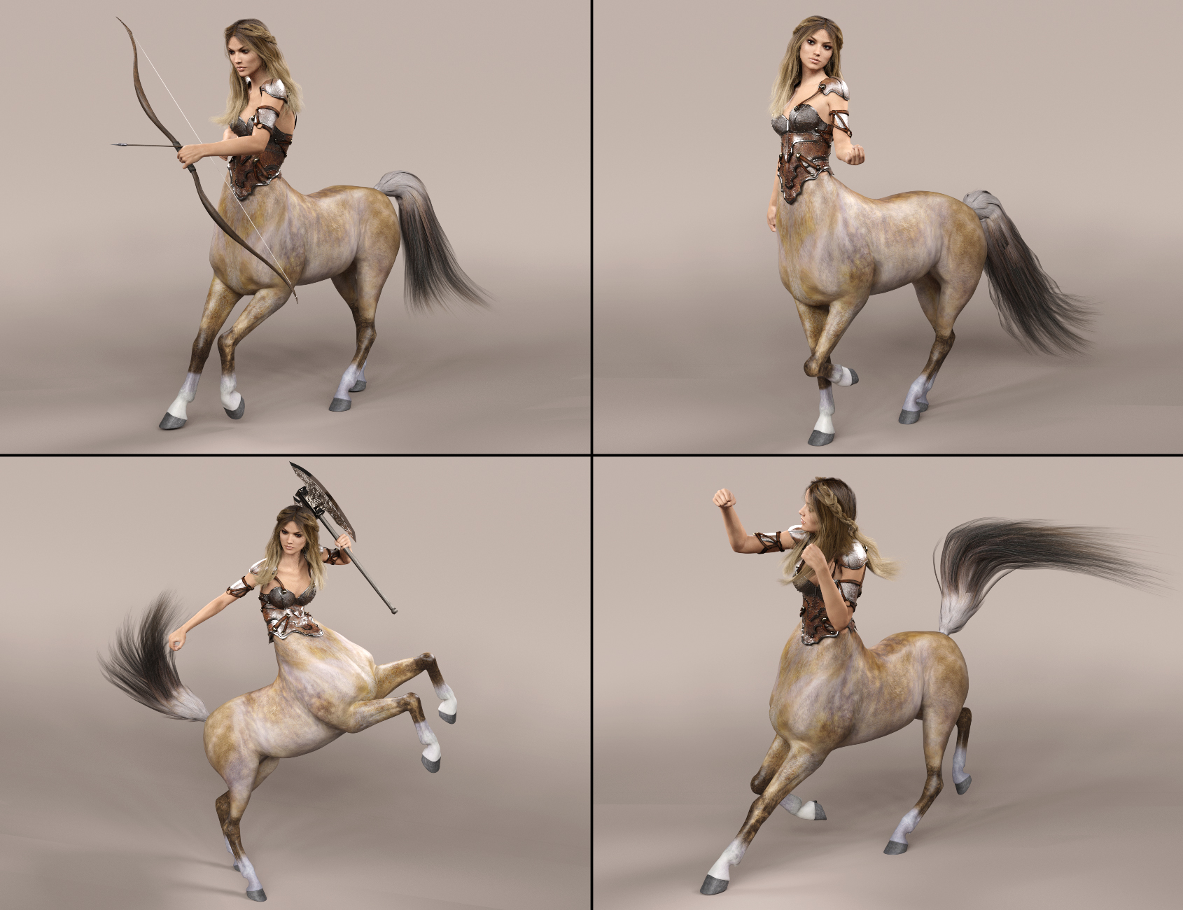Gladiatrice Poses for Centaur 7 Female by: lunchlady, 3D Models by Daz 3D