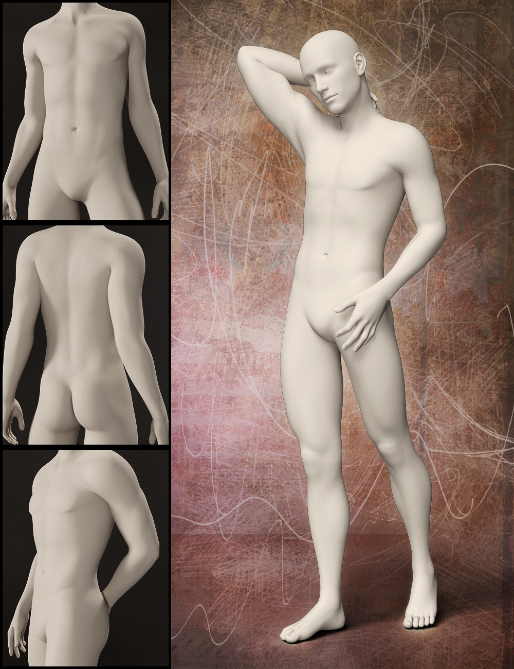 Distinctive HD Faces and Bodies for Genesis 3 Male by: Lyoness, 3D Models by Daz 3D