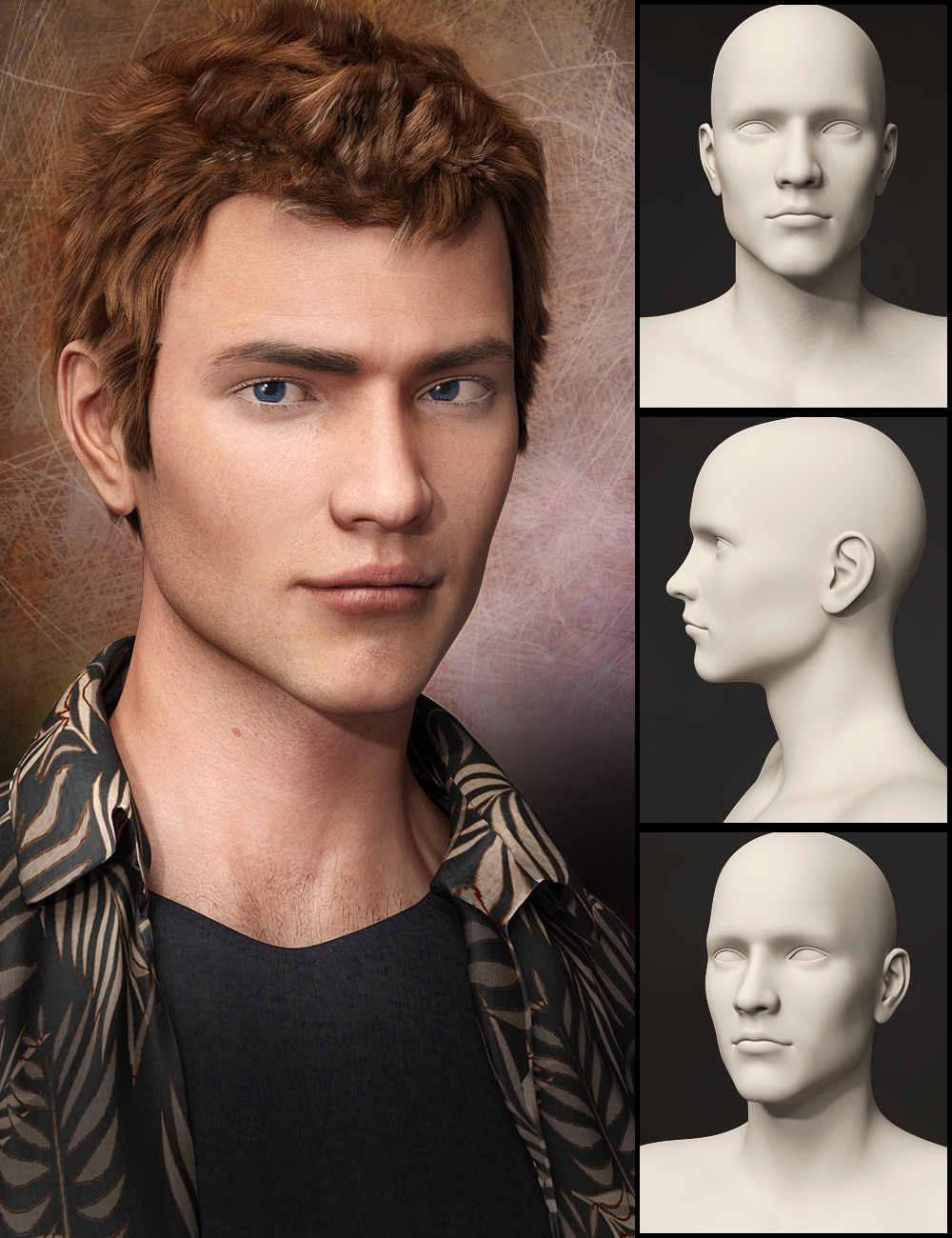 Distinctive HD Faces and Bodies for Genesis 3 Male by: Lyoness, 3D Models by Daz 3D