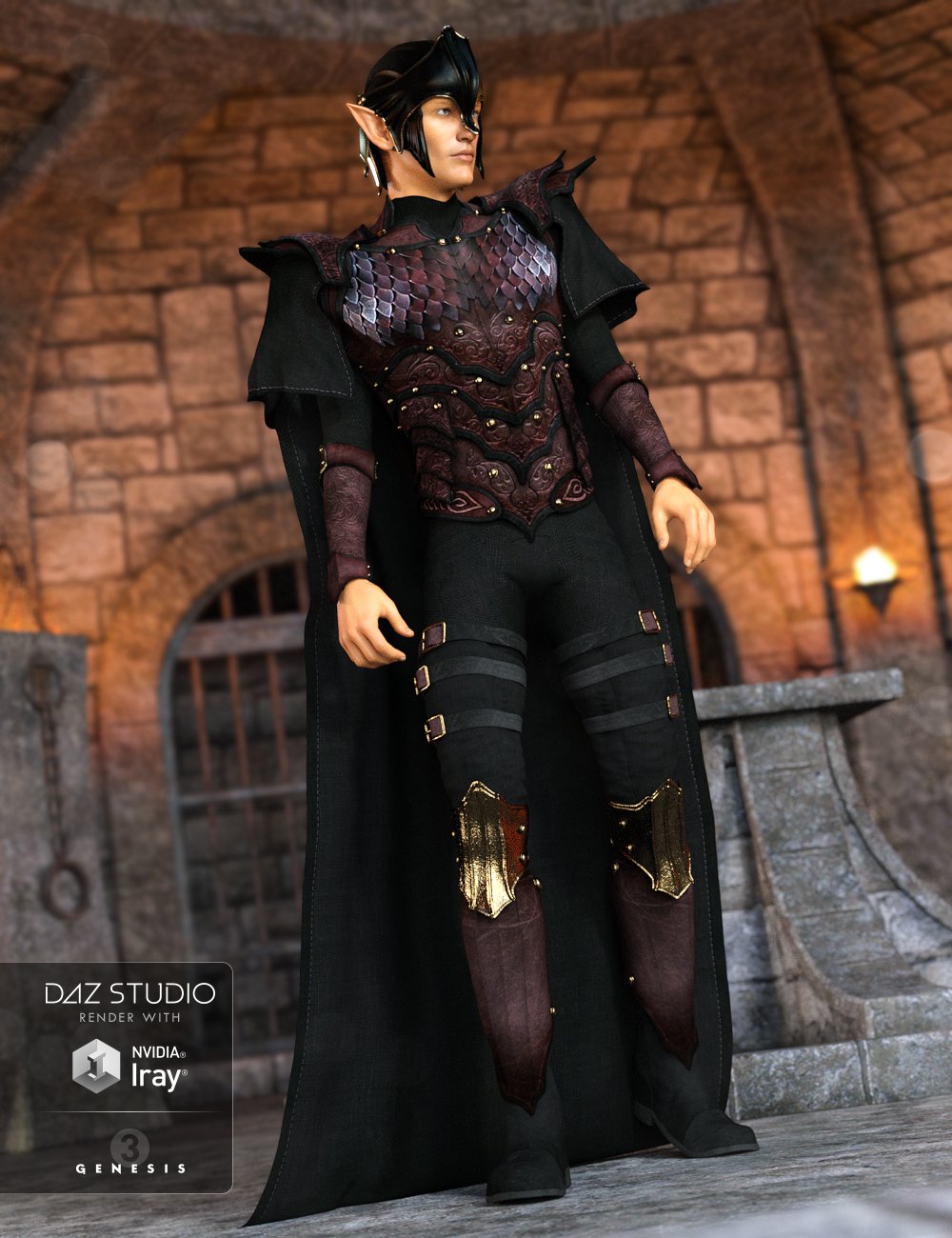 Elven Knight Armor Male Textures Elven Knight Armor Male Textures by: DirtyFairy, 3D Models by Daz 3D