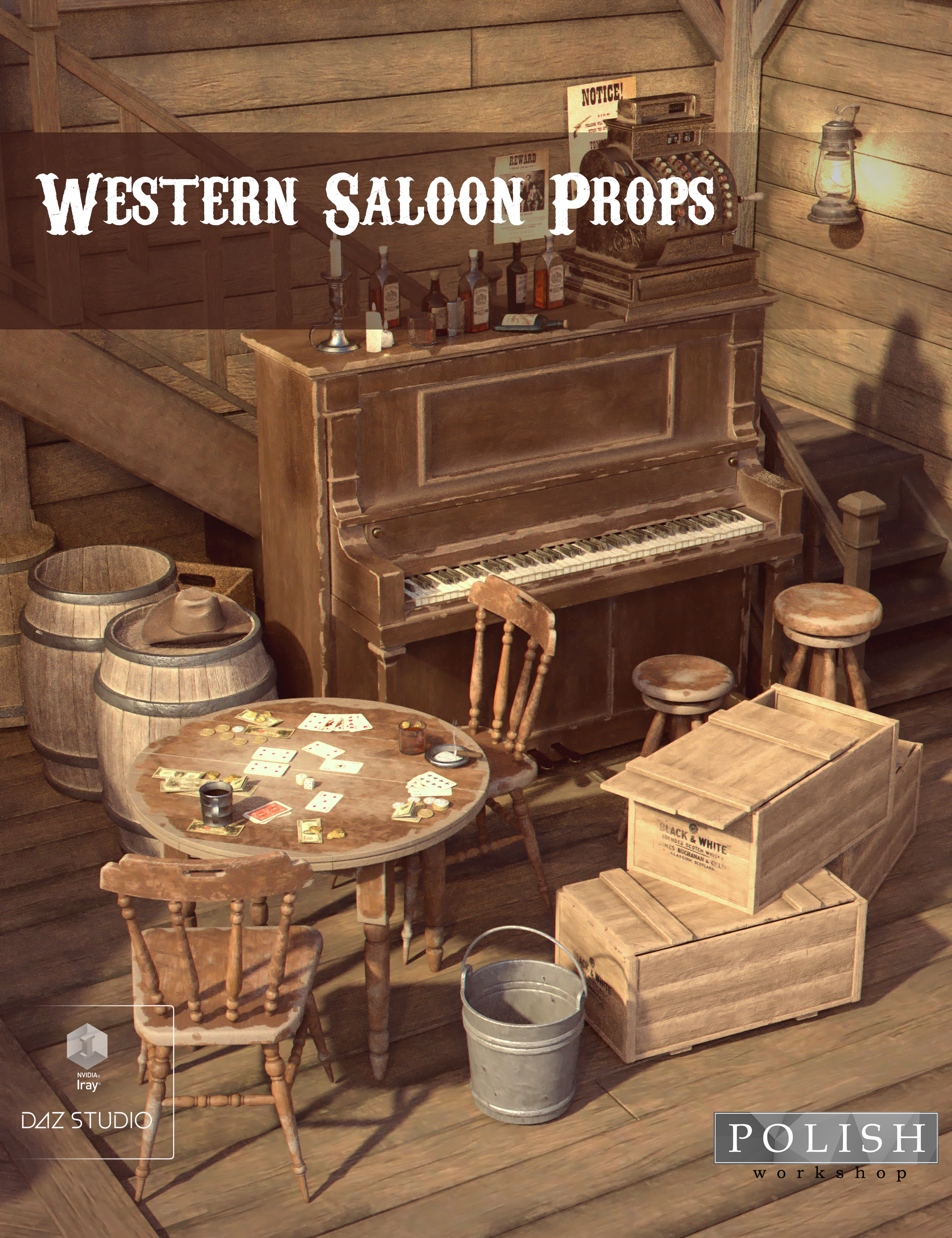 Western Saloon Props by: Polish, 3D Models by Daz 3D