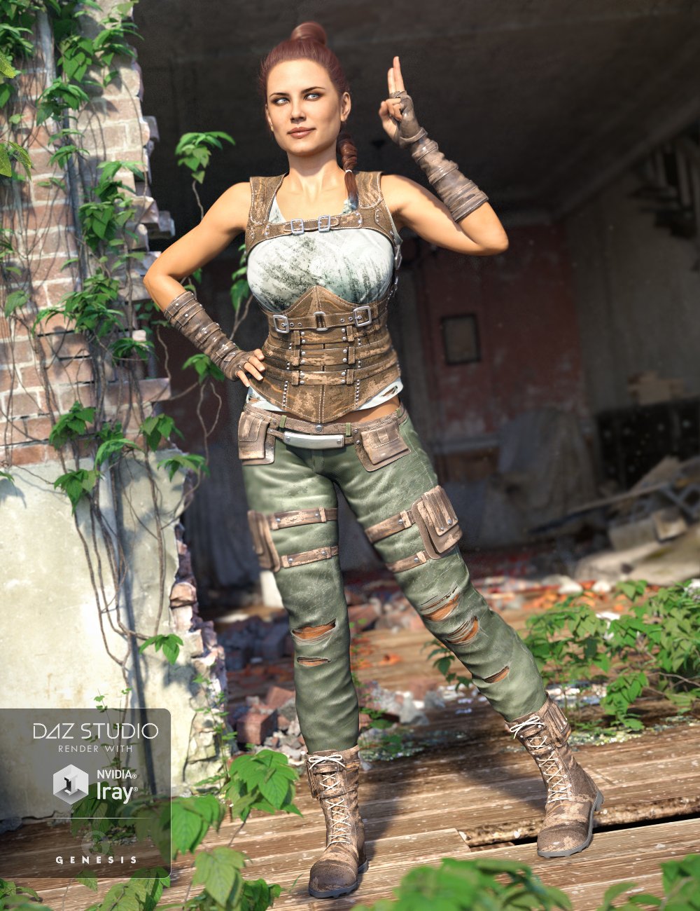 Relentless Mercenary Outfit for Genesis 3 Female(s)