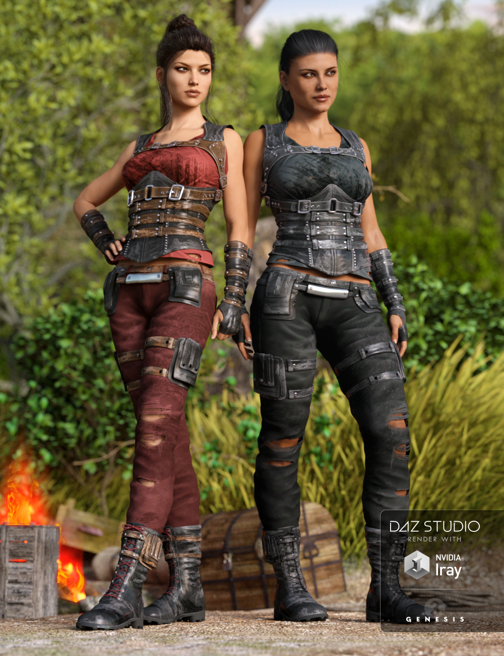 Relentless Mercenary Outfit Textures by: Demian, 3D Models by Daz 3D