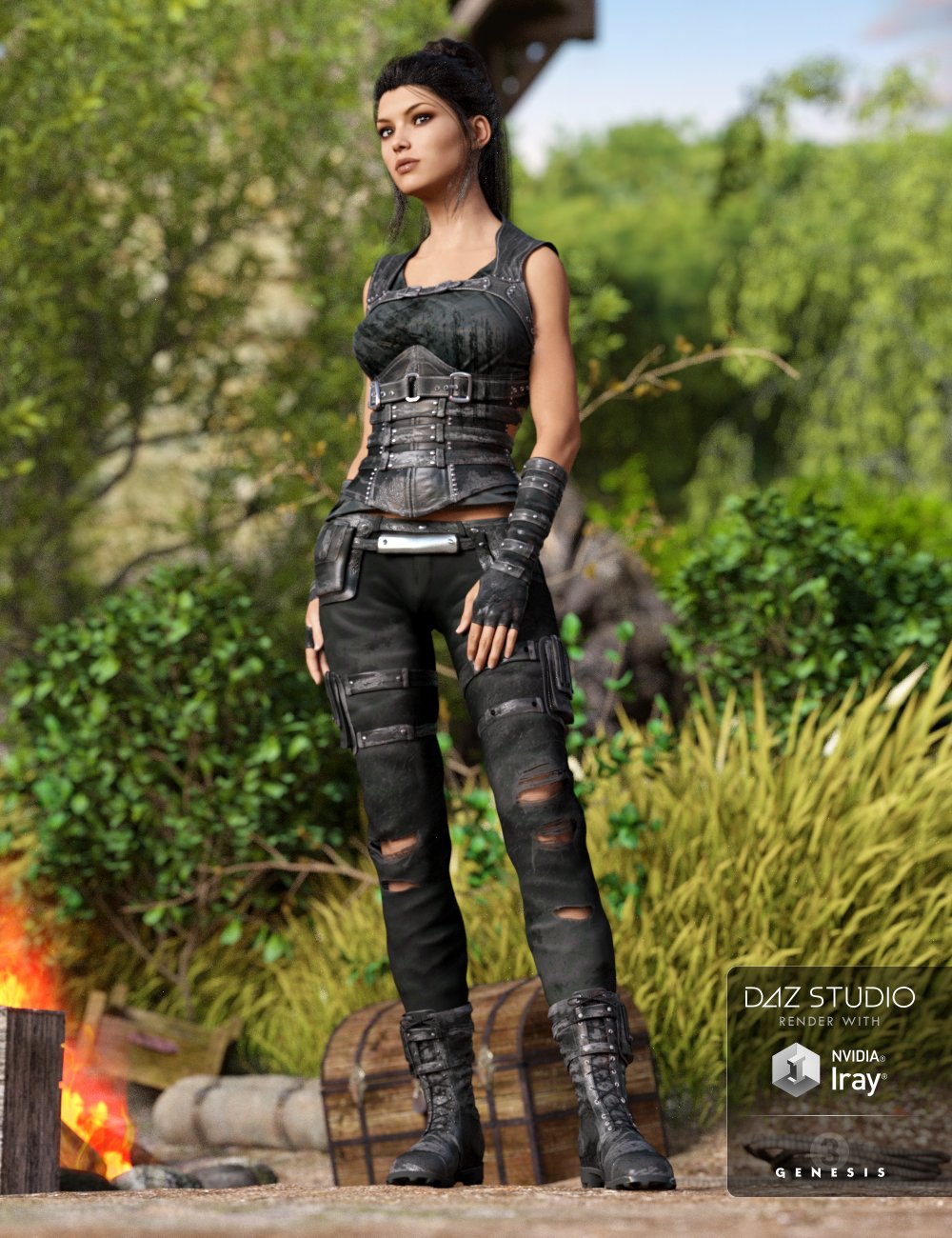 Relentless Mercenary Outfit Textures by: Demian, 3D Models by Daz 3D