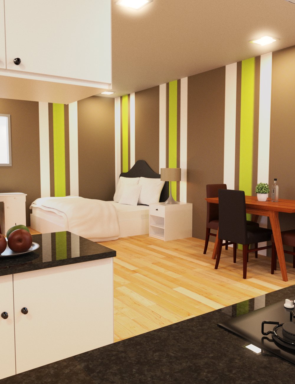Cozy Studio Apartment by: Tesla3dCorp, 3D Models by Daz 3D