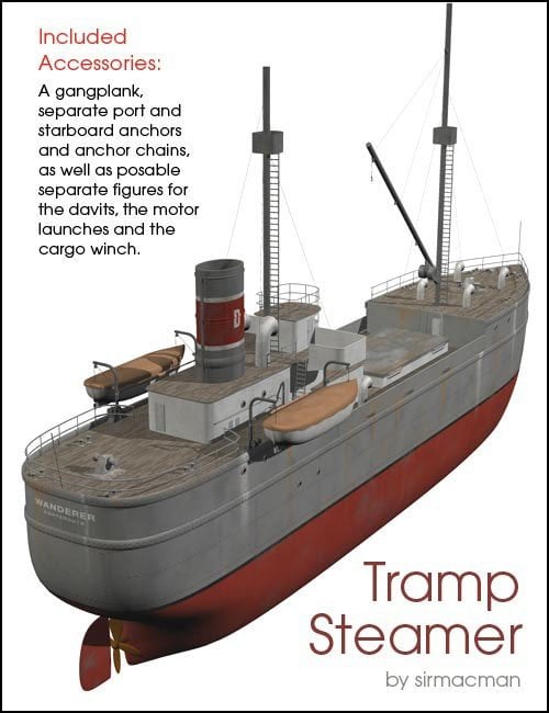 Tramp Steamer by: sirmacman, 3D Models by Daz 3D