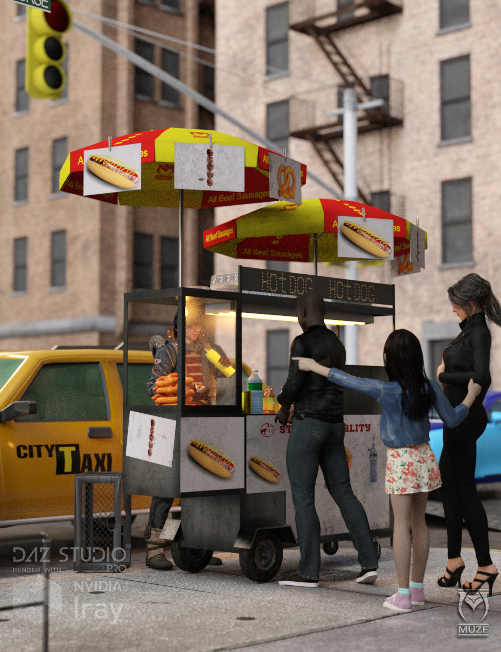 City Food Cart by: Muze, 3D Models by Daz 3D