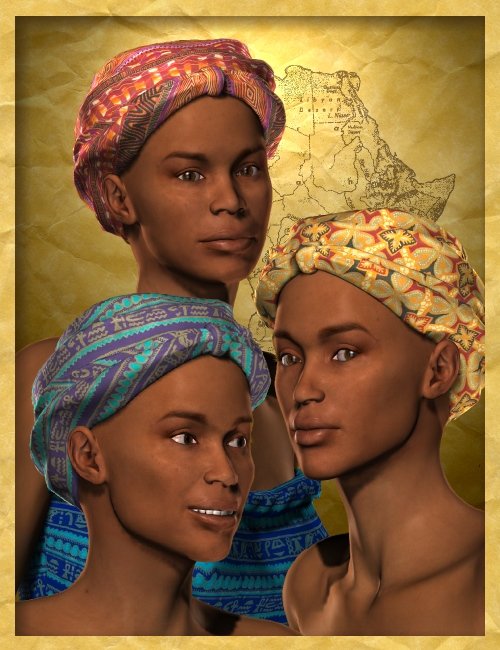 Faces of Africa for Vicky 3 by: blondie9999, 3D Models by Daz 3D