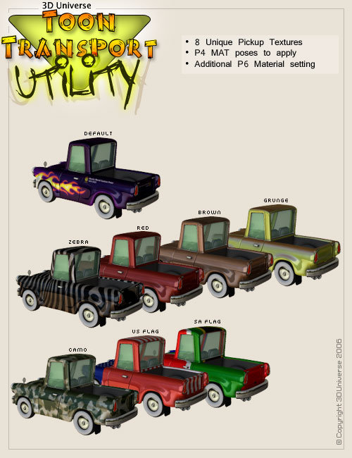 Toon Transport - Utility by: 3D Universe, 3D Models by Daz 3D