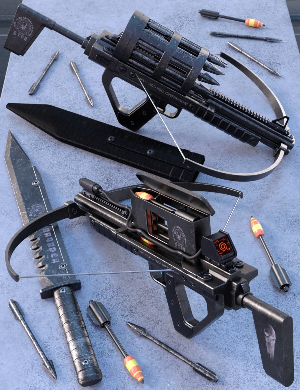HAVOC-160 Crossbow Set by: Nightshift3D, 3D Models by Daz 3D