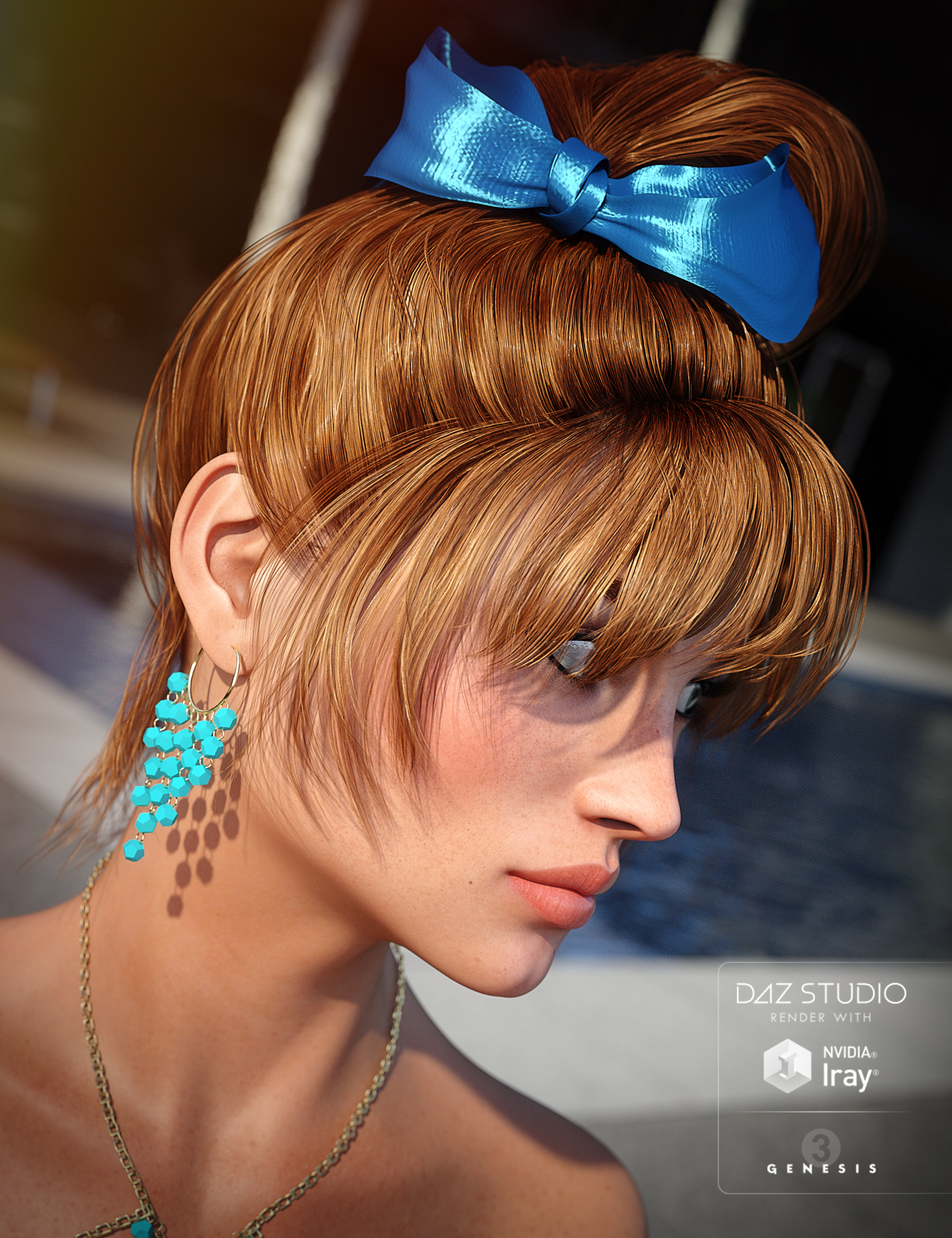 Summer Fun Hair for Genesis 3 Female(s) by: goldtassel, 3D Models by Daz 3D