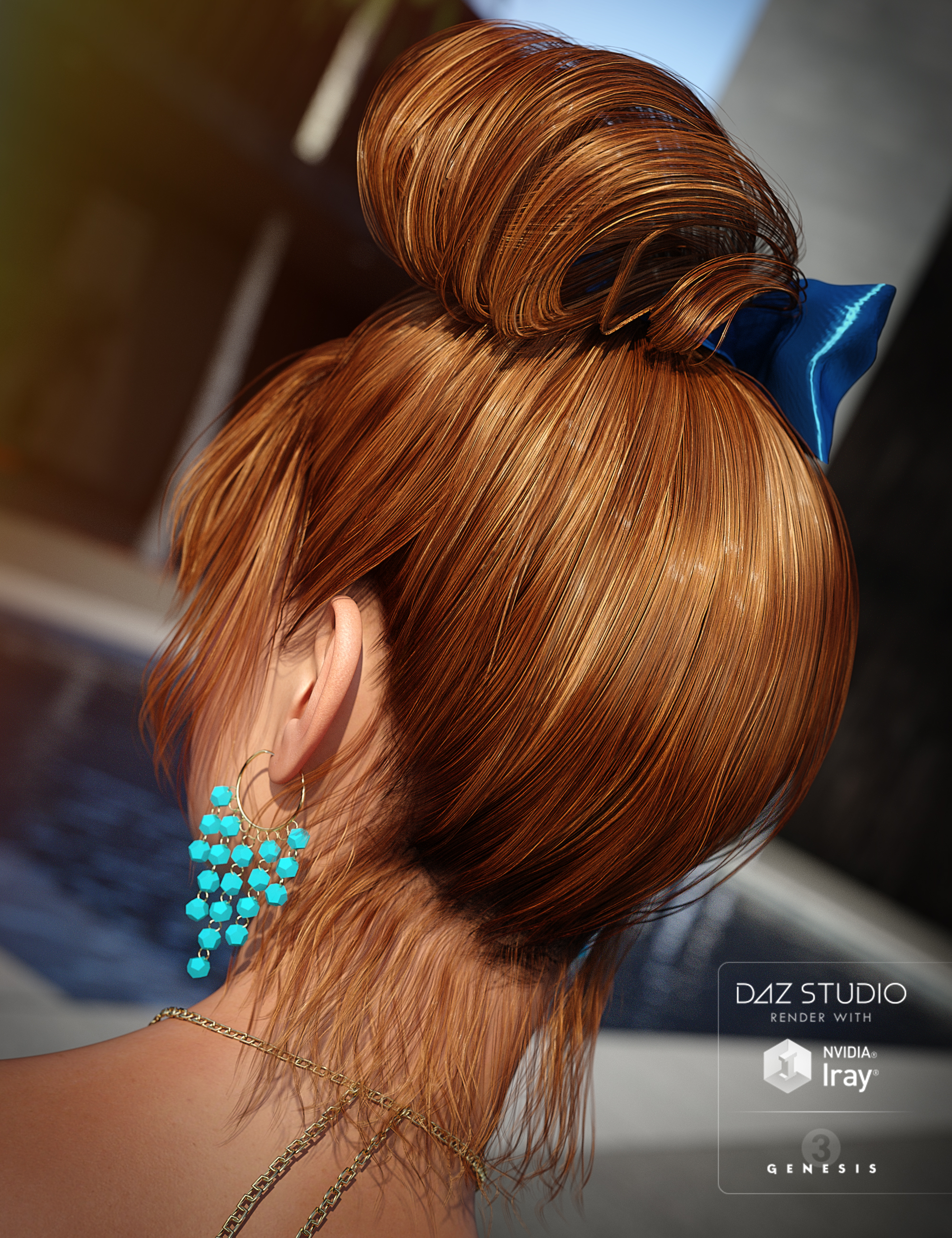 Summer Fun Hair for Genesis 3 Female(s) by: goldtassel, 3D Models by Daz 3D