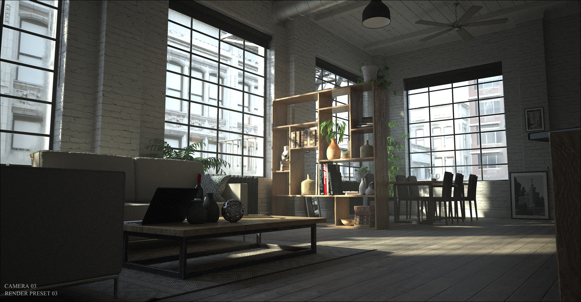 Downtown Loft : Living Area | Daz 3D