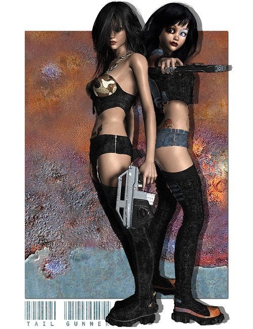 Tail Gunner Bundle by: ElorOnceDarkAnna BenjaminXena, 3D Models by Daz 3D