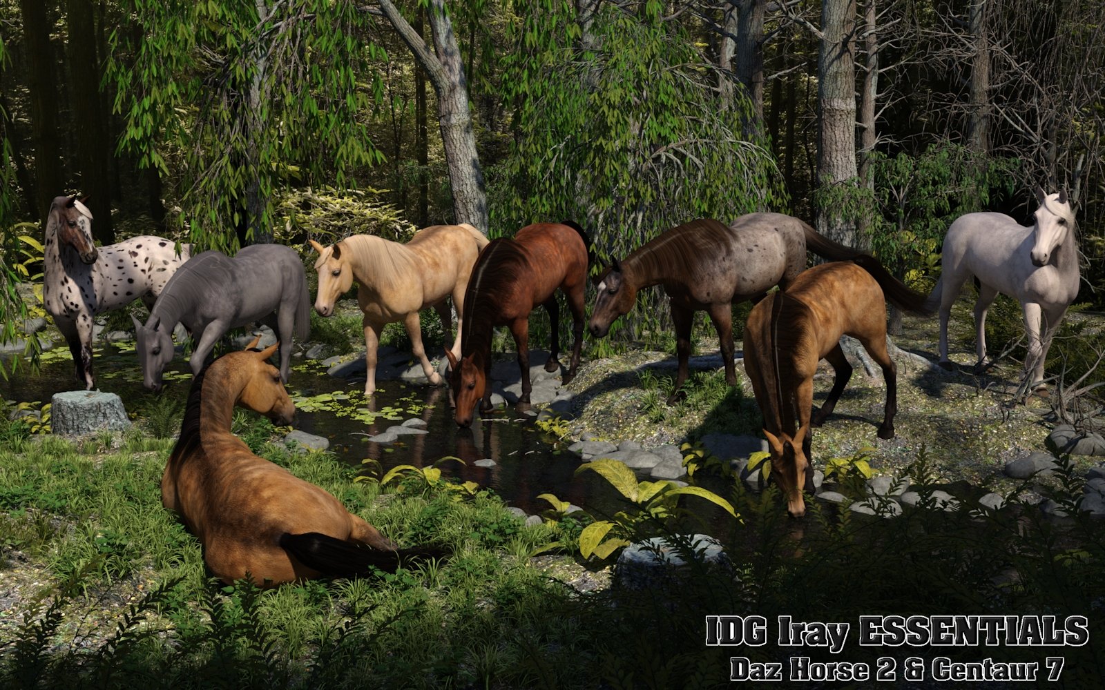 IDG Iray Essentials - Daz Horse 2 and Centaur 7 by: IDG DesignsDestinysGardenInaneGlory, 3D Models by Daz 3D
