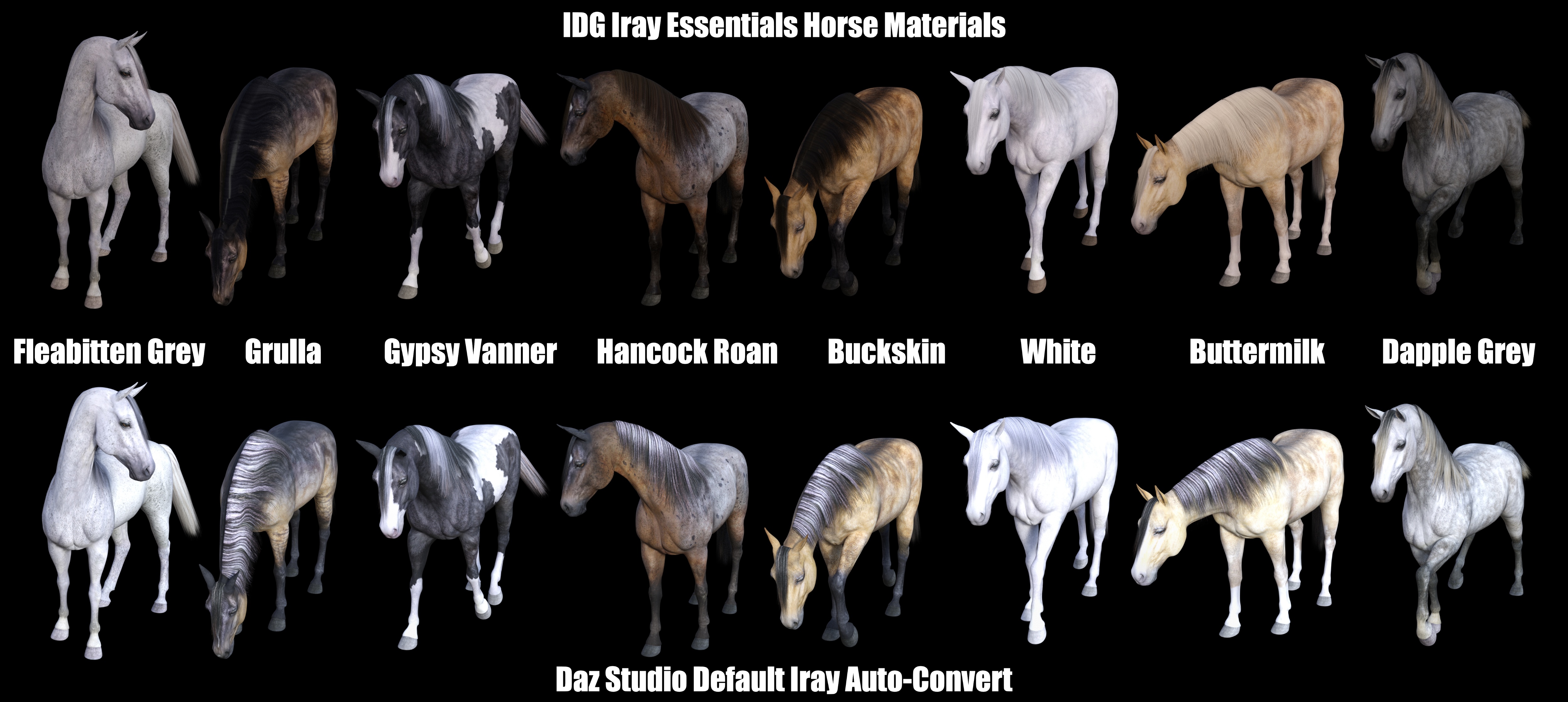 IDG Iray Essentials - Daz Horse 2 and Centaur 7 by: IDG DesignsDestinysGardenInaneGlory, 3D Models by Daz 3D