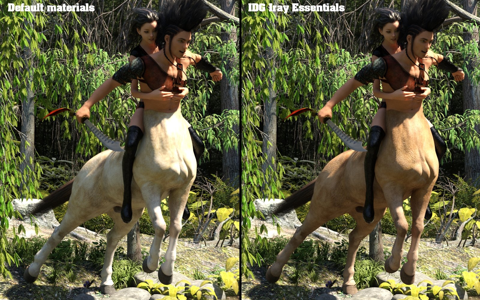 IDG Iray Essentials - Daz Horse 2 and Centaur 7 IDG Iray Essentials - Daz Horse 2 and Centaur 7 by: IDG DesignsDestinysGardenInaneGlory, 3D Models by Daz 3D