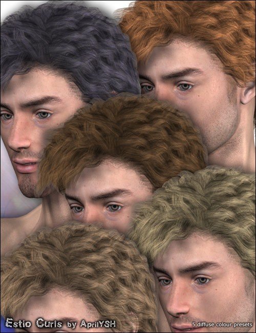 Estio Curls by: AprilYSH, 3D Models by Daz 3D
