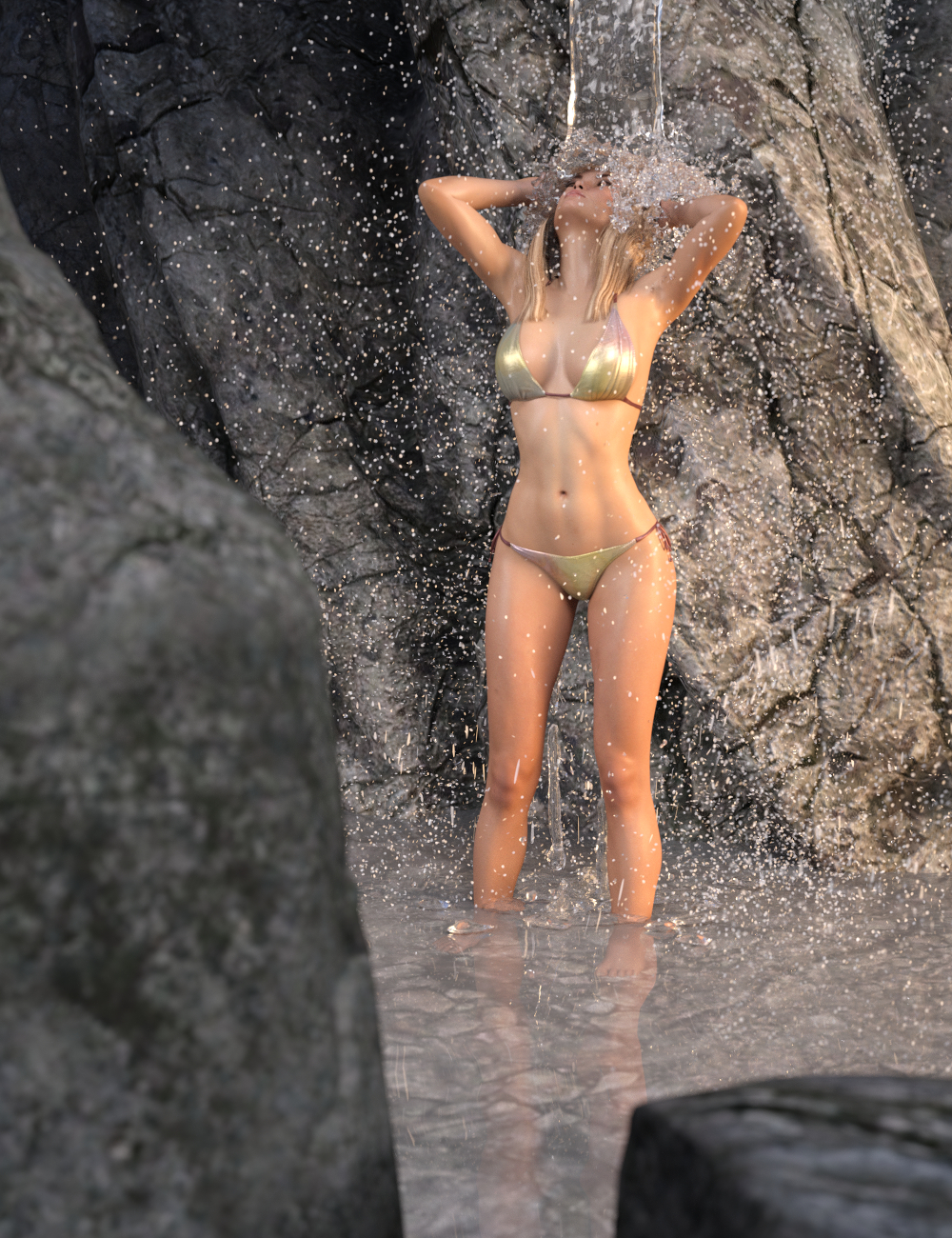 SY Rigged Waterfalls Iray by: Sickleyield, 3D Models by Daz 3D