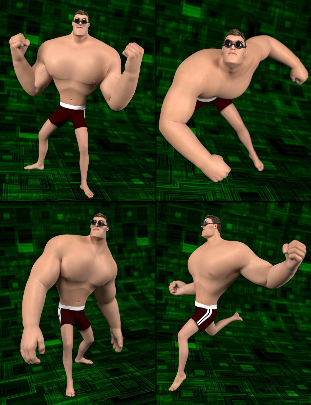 Strongman Poses for Multi-Man by: Tako Yakida, 3D Models by Daz 3D