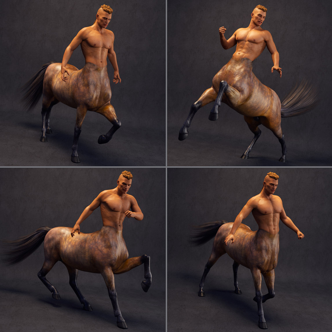 Wild Freedom Poses for Centaur 7 Male by: Val3dart, 3D Models by Daz 3D