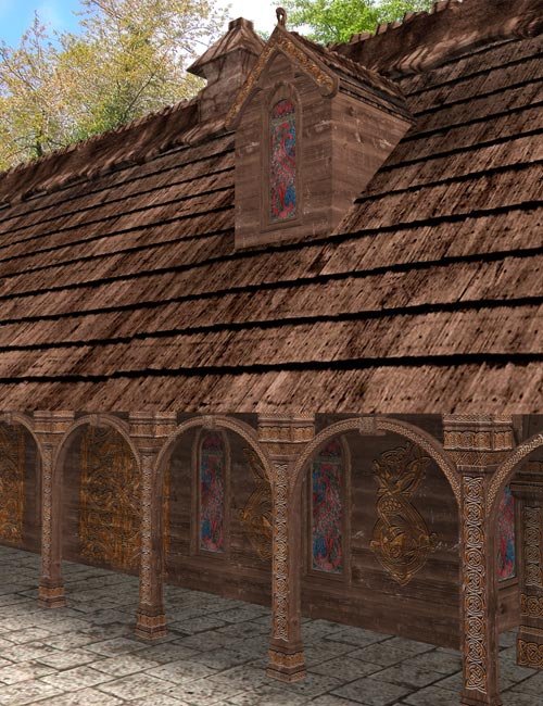 Celtic Great Hall by: IsauraS, 3D Models by Daz 3D