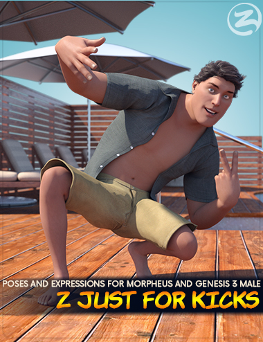 Z Just For Kicks - Poses and Expressions for Multi-Man and Genesis 3 Male by: Zeddicuss, 3D Models by Daz 3D