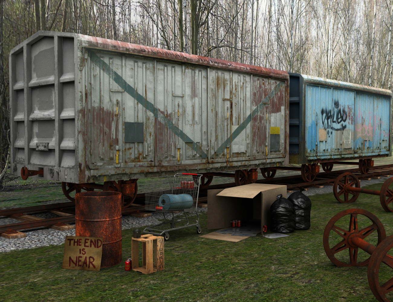 Hobo Scene Props Hobo Scene Props by: hypnagogia, 3D Models by Daz 3D