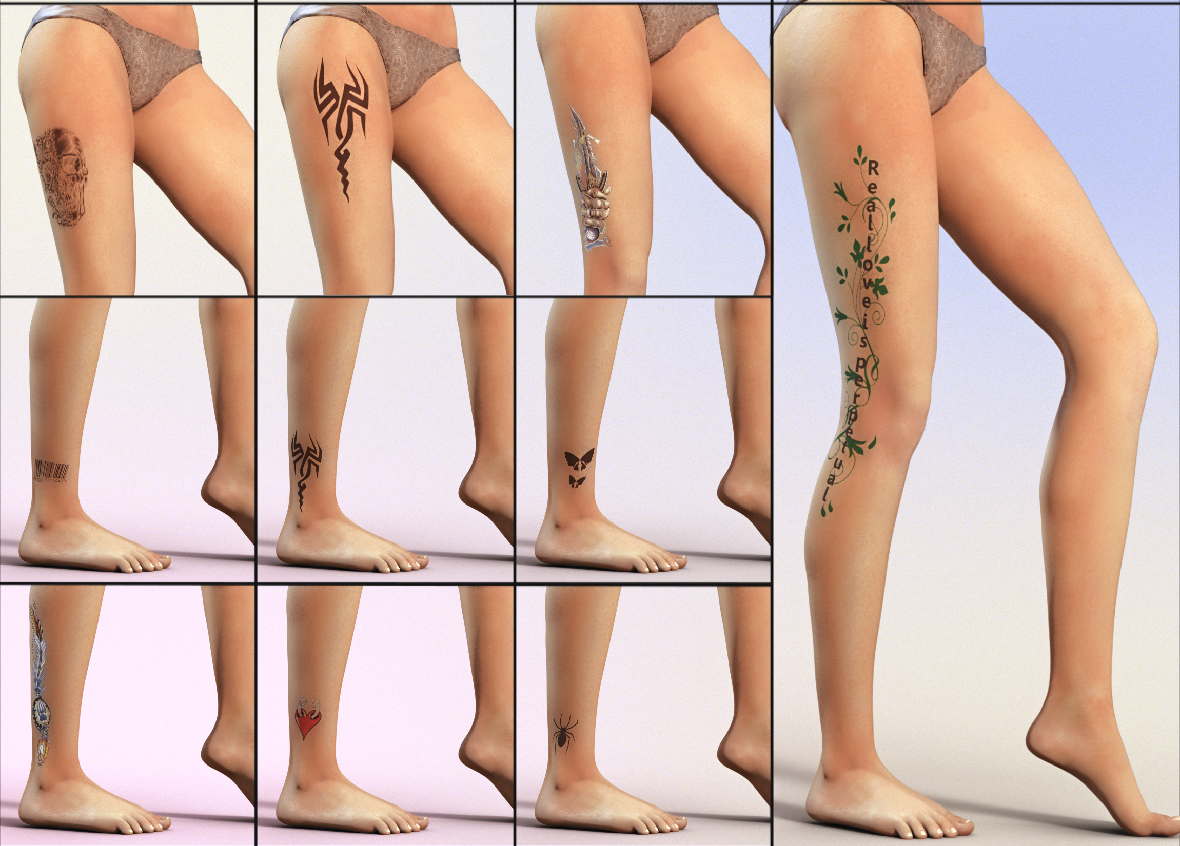 Tattoo 2 for Genesis 3 Female by: Neikdian, 3D Models by Daz 3D