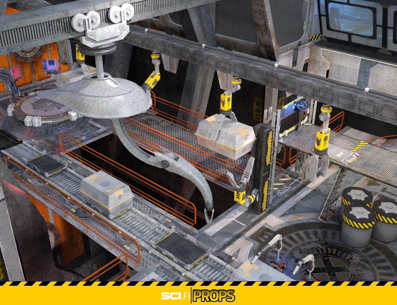 Industrial Sci-fi Construction Kit by: Phantasmagorical Scenes, 3D Models by Daz 3D