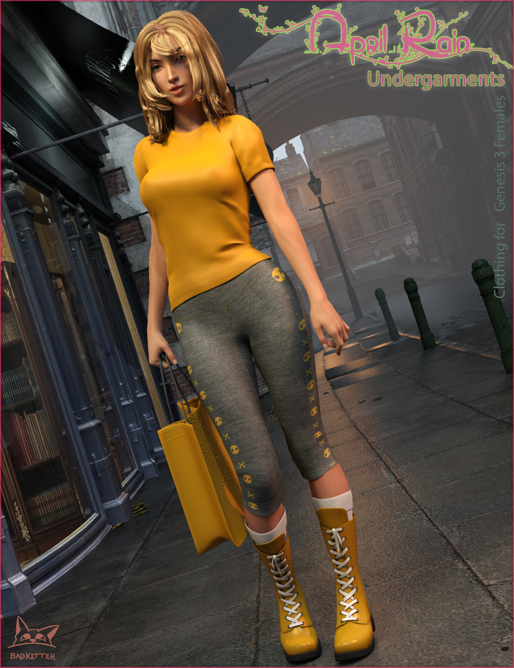 April Rain Undergarments for Genesis 3 Female(s) by: BadKitteh Co, 3D Models by Daz 3D