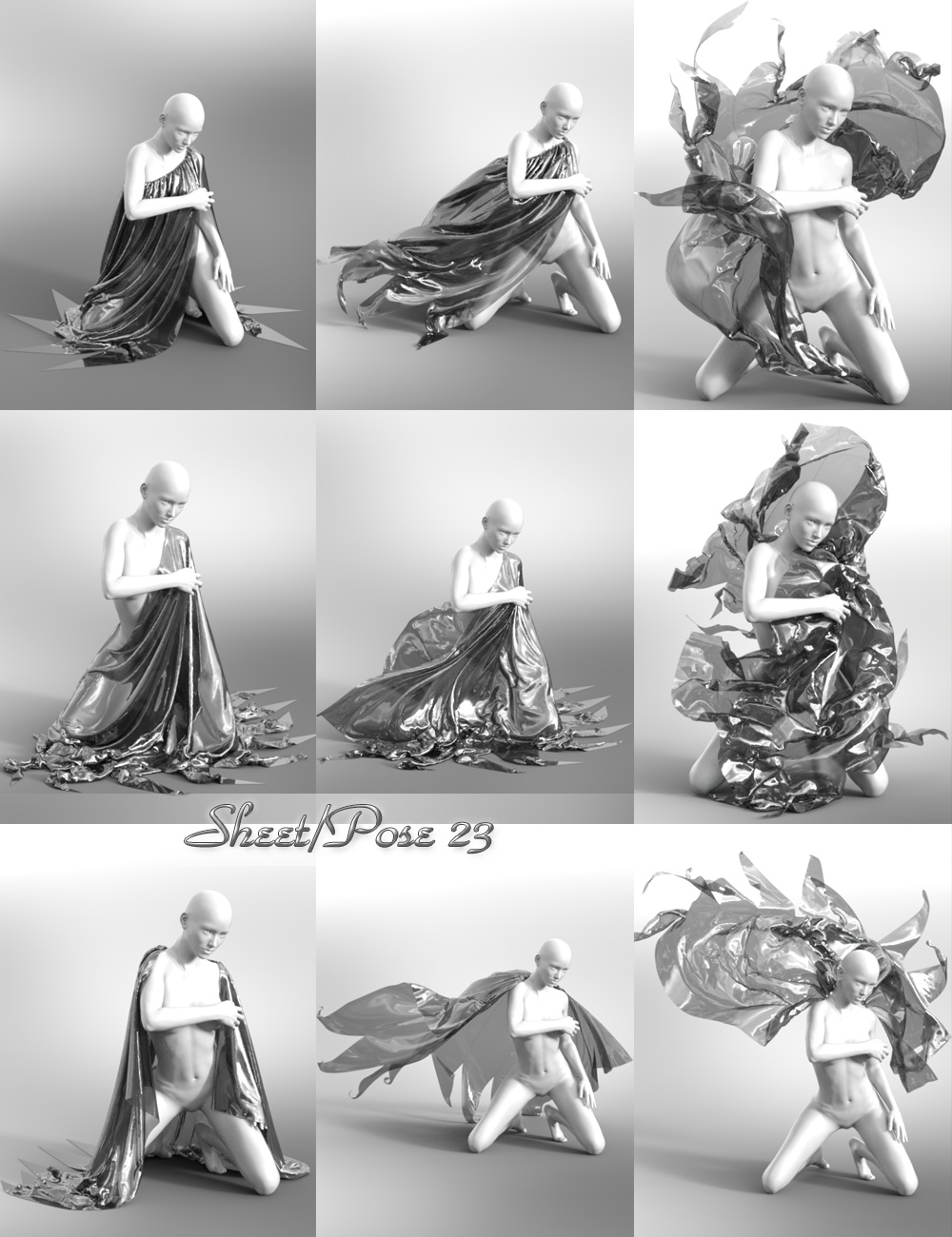 Shiny SheetZ II Genesis 3 Female(s) by: Jepe, 3D Models by Daz 3D