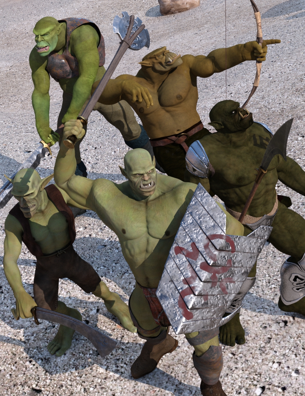 Armory of Five Realms - Orcs by: Valandar, 3D Models by Daz 3D