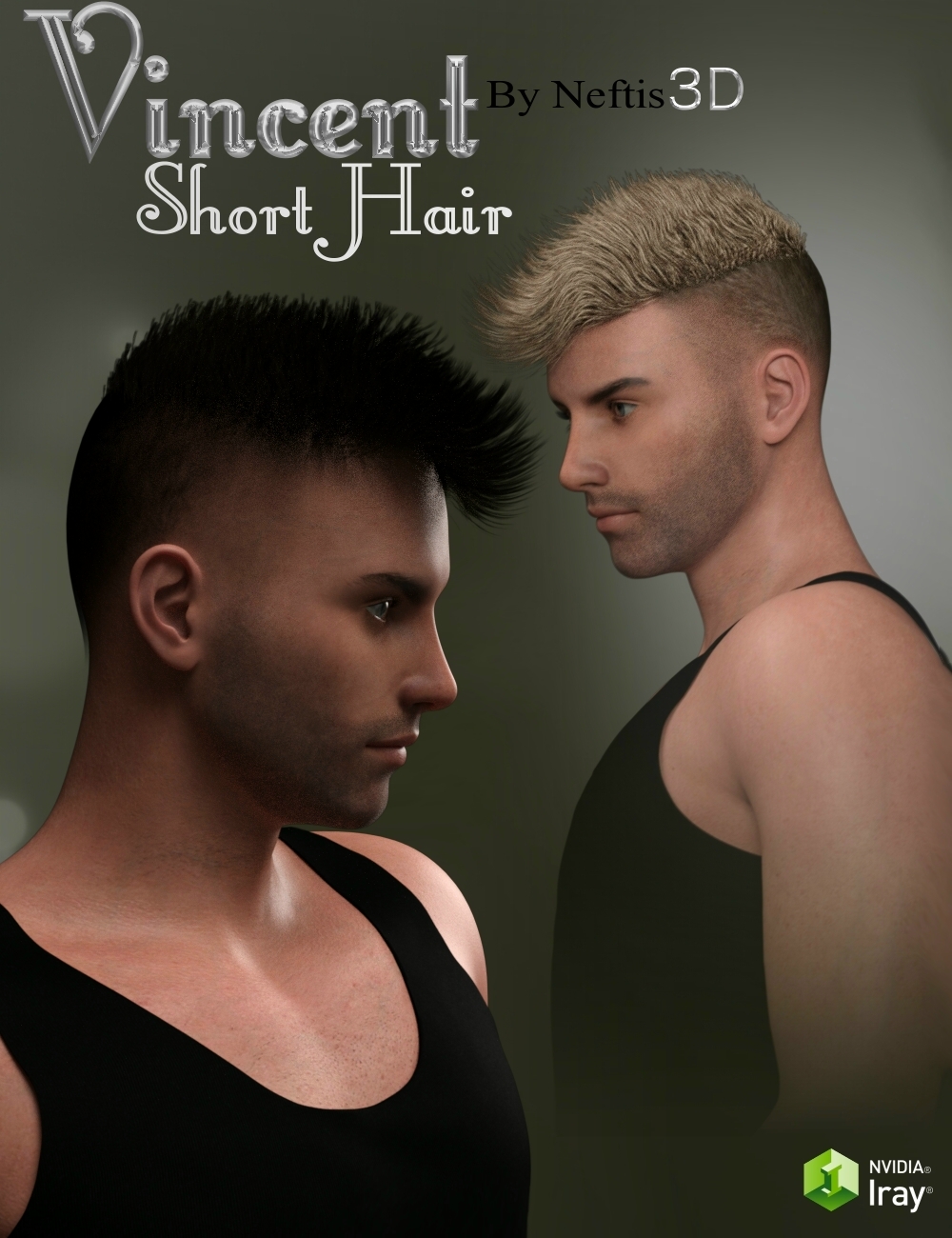 Vincent Short Hair for Genesis 3 Male(s) by: Neftis3D, 3D Models by Daz 3D